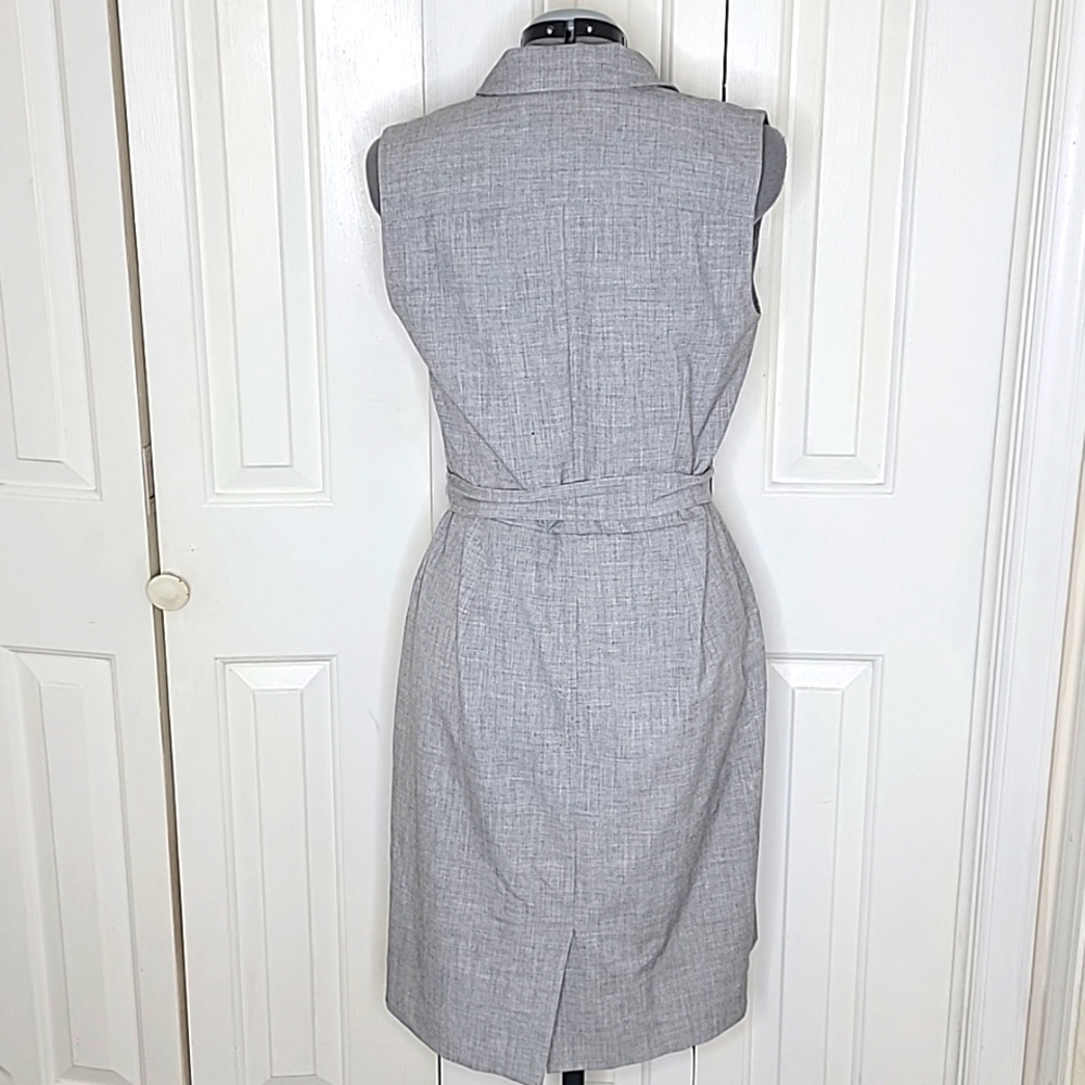 Ann Taylor Belt Wrap Dress Size 10 Light Gray - Picture 5 of 7
